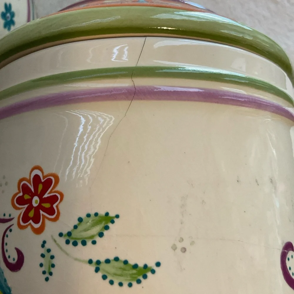 Ceramic Floral Canister Set - Colorful Pattern